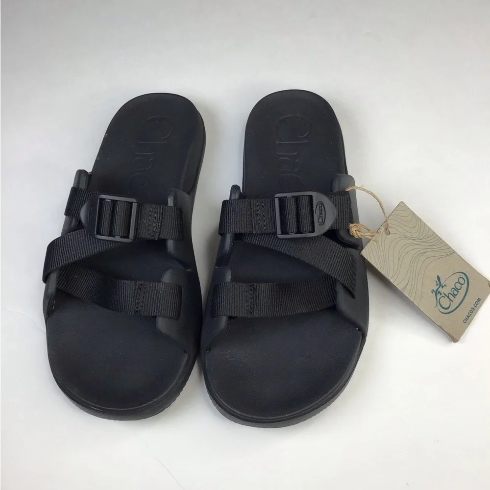 NWT Chaco Chillos Black Slides Size 5.
